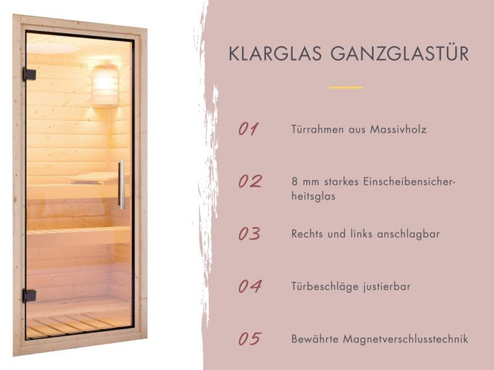 Karibu Saunahaus Miramar schwarz 73 mm ohne Ofen, inkl. Vorraum