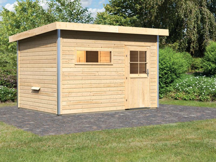 Karibu Saunahaus Skrollan 2 38 mm- ohne Ofen- klassische Tür