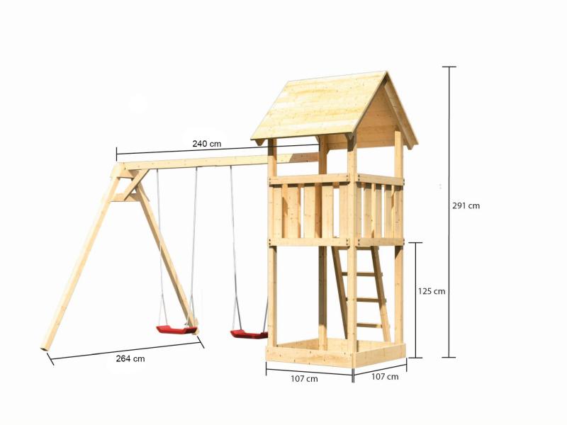 Karibu Spielturm Lotti mit Doppelschaukel