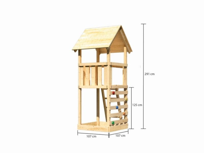 Karibu Spielturm Lotti mit Kletterwand