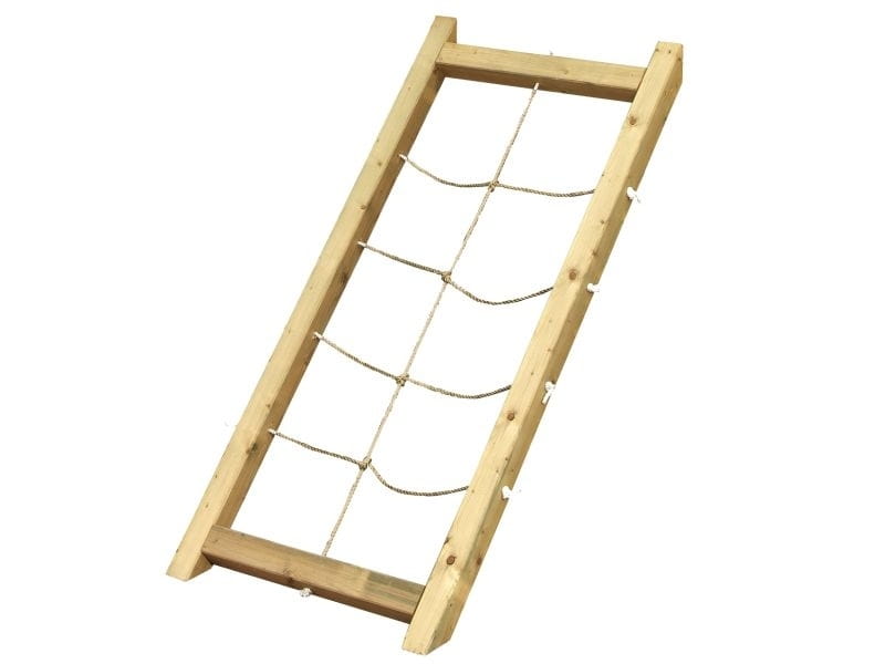 Karibu Spielturm Lotti mit Netzrampe und Rutsche blau