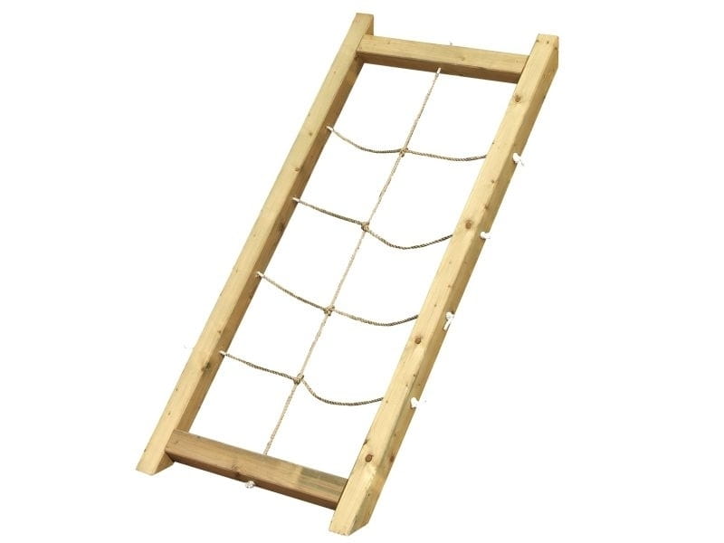 Karibu Spielturm Lotti mit Netzrampe und Rutsche rot