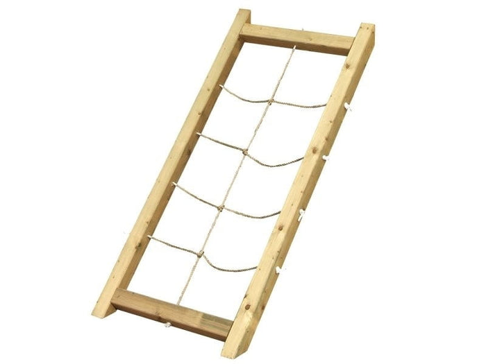 Karibu Spielturm Lotti mit Netzrampe und Rutsche rot