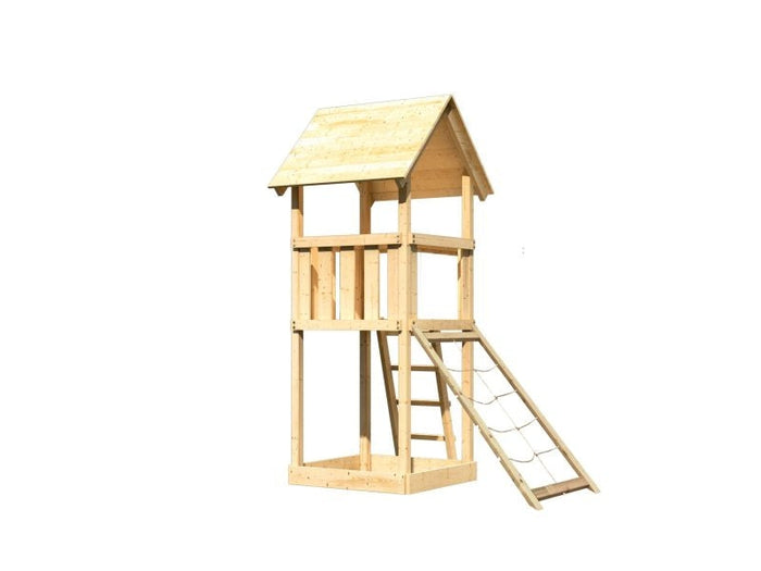 Karibu Spielturm Lotti mit Netzrampe
