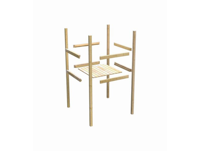 Karibu Spielturm Lotti Satteldach + Doppelschaukel + Anbauplattform + Kletterwand