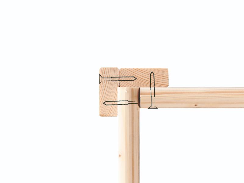 Karibu Stelzenhaus Benjamin grau mit Rutsche in rot und Doppelschaukelanbau mit Klettergerüst und Ne