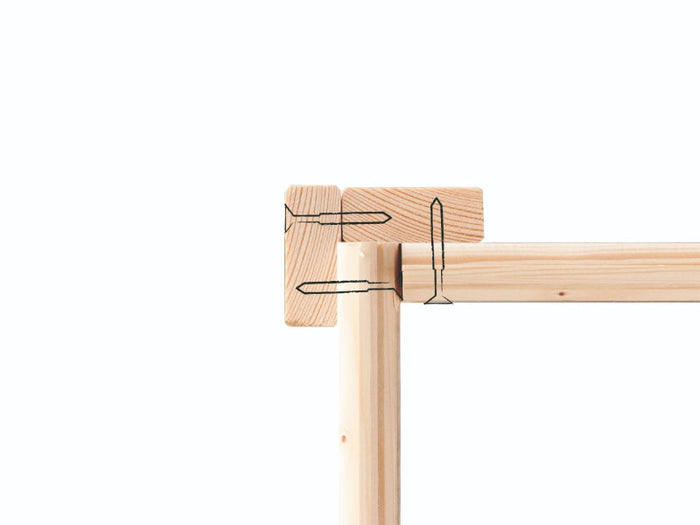 Karibu Stelzenhaus Fidel in grau + Rutsche blau + Doppelschaukelanbau