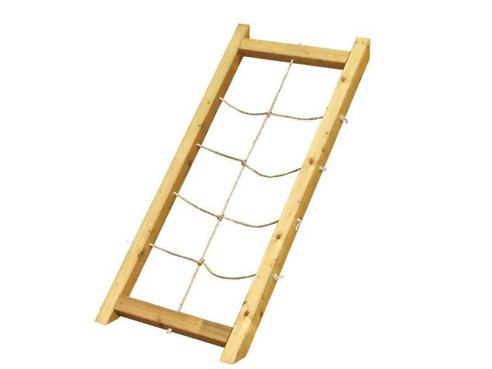 Karibu Stelzenhaus Fidel terragrau + Rutsche blau + Netzrampe