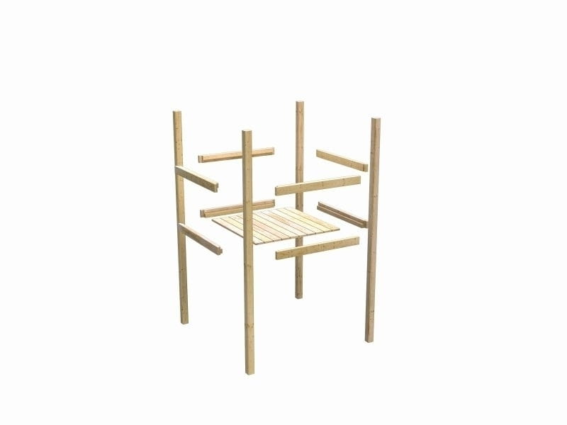 Karibu Stelzenhaus Fidel terragrau + Rutsche blau + Netzrampe