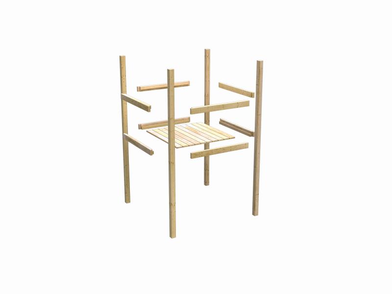 Karibu Stelzenhaus Frieda + Doppelschaukelanbau Klettergerüst + Anbauplattform