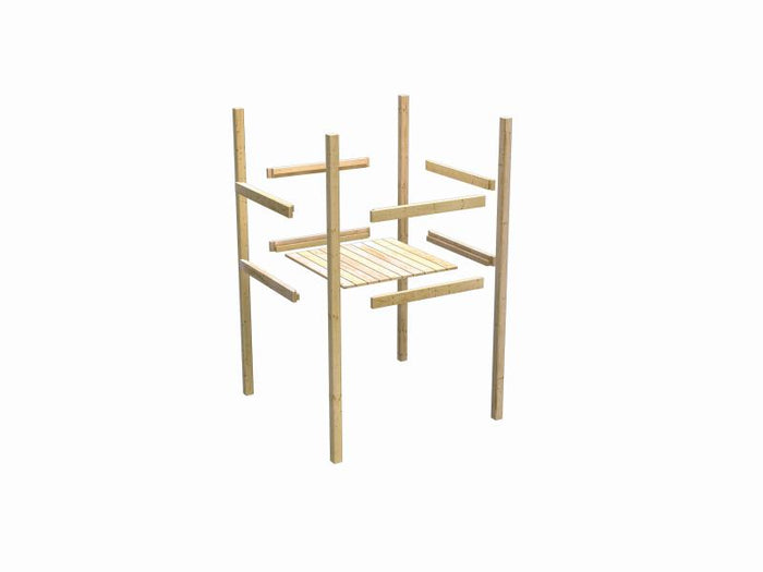 Karibu Stelzenhaus Frieda + Rutsche blau + Doppelschaukel + Anbauplattform