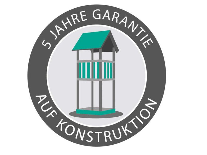 Karibu Stelzenhaus Frieda + Rutsche blau + Doppelschaukel + Anbauplattform