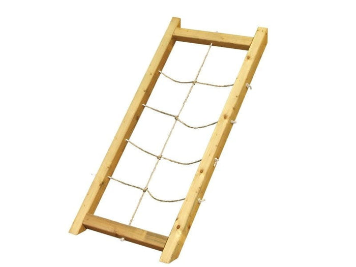 Karibu Stelzenhaus Frieda + Rutsche blau + Doppelschaukel + Netzrampe