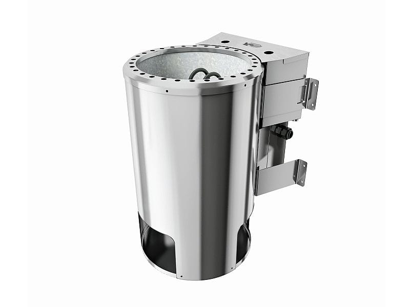 Lilja - Karibu Sauna Plug & Play 3,6 kW Bio Ofen, ext. Steuerung - mit Dachkranz - Klarglas Ganzglas