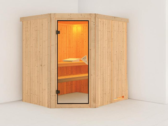 Lilja - Karibu Sauna Plug & Play ohne Ofen - ohne Dachkranz -