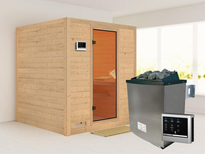 Mojave - Karibu Sauna inkl. 9-kW-Ofen - ohne Dachkranz -
