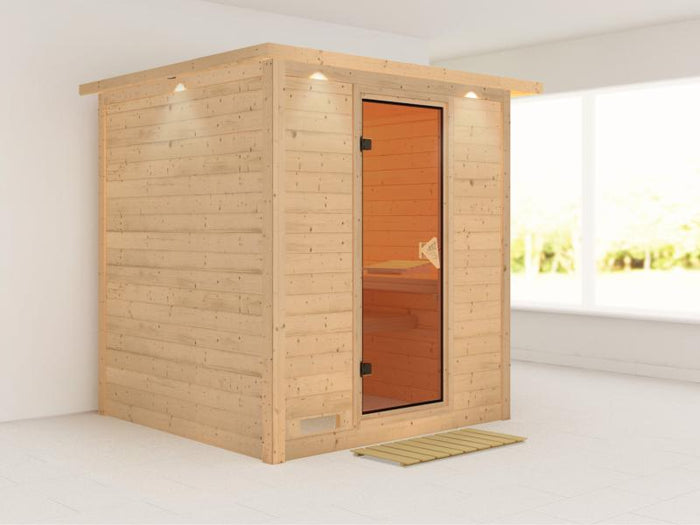 Mojave - Karibu Sauna ohne Ofen - mit Dachkranz -