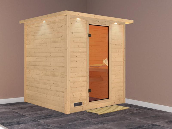 Mojave - Karibu Sauna ohne Ofen - mit Dachkranz -