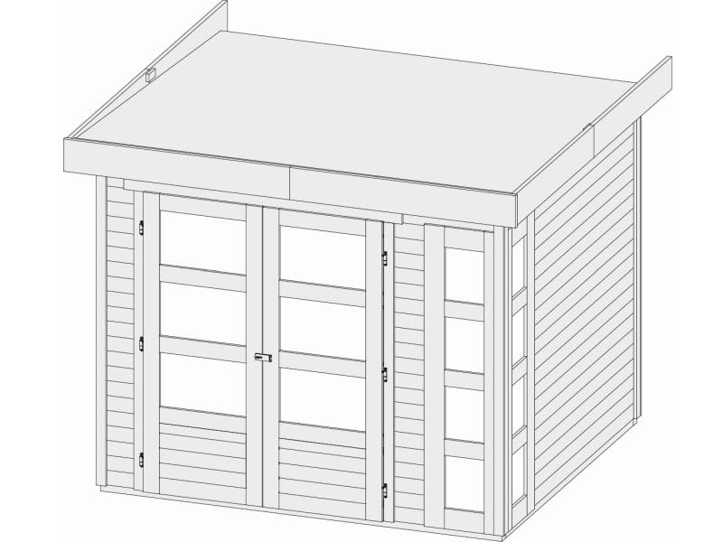 Osb smart choice Gartenhaus Kerken 3 terragrau inkl. Fußboden