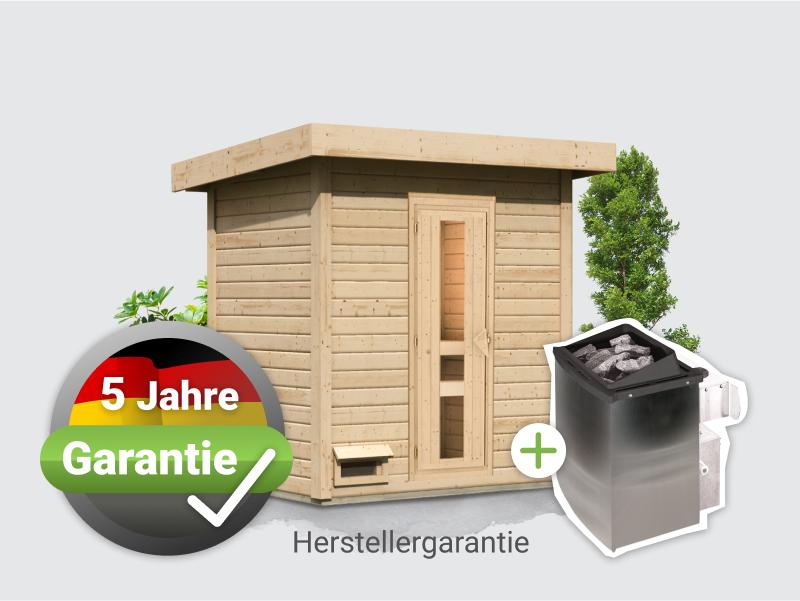 Osb smart choice Saunahaus Hella 1  38 - inkl. 9 kW Ofen integr. Steuerung - inkl. Dacheindeckung un