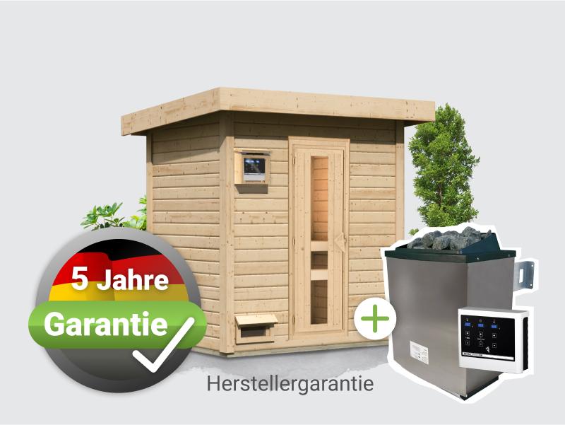 Osb smart choice Saunahaus Hella 1  38 mm - inkl. 9 kW Ofen ext. Steuerung - inkl. Dacheindeckung un