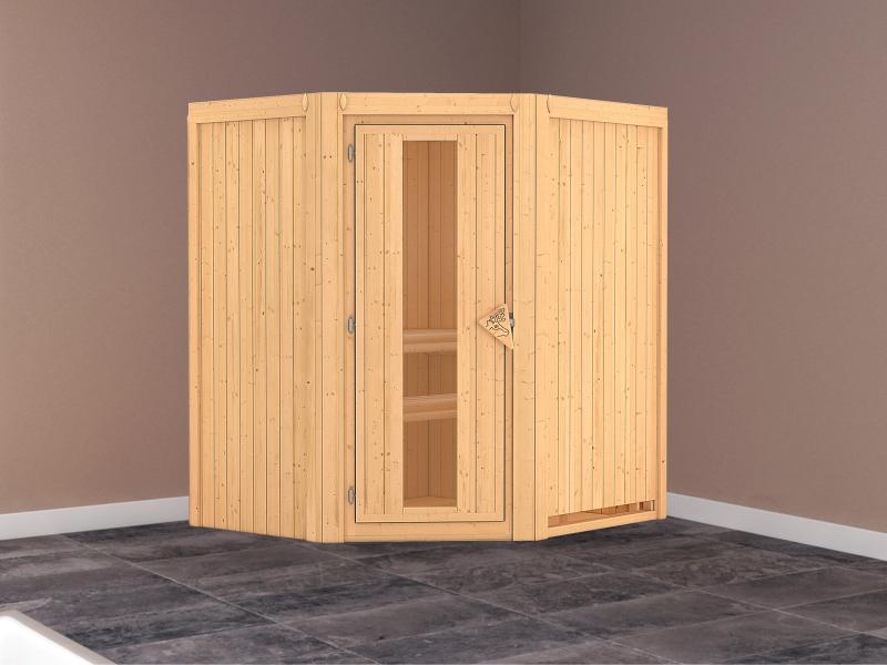 Tonja - Karibu Sauna Plug & Play ohne Ofen - ohne Dachkranz - Energiespartür