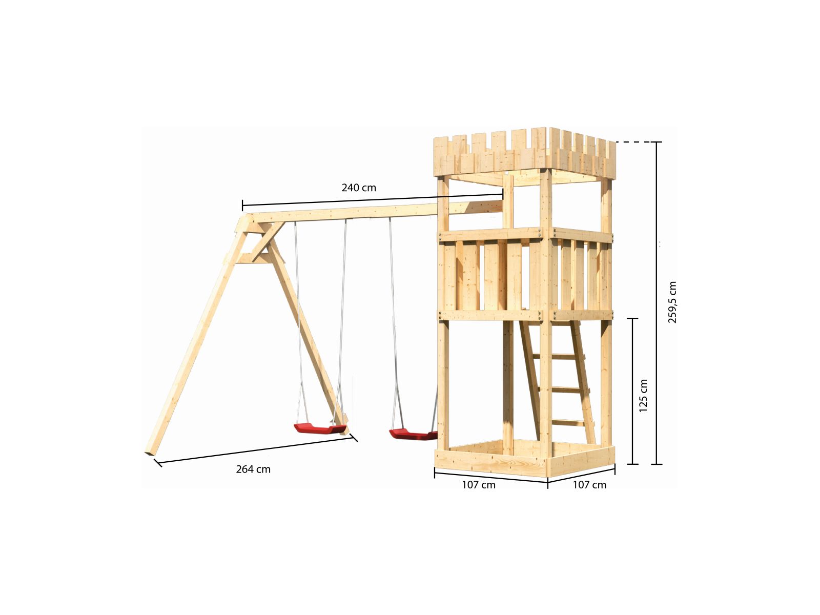 Karibu Ritterburg Löwenherz + Doppelschaukel