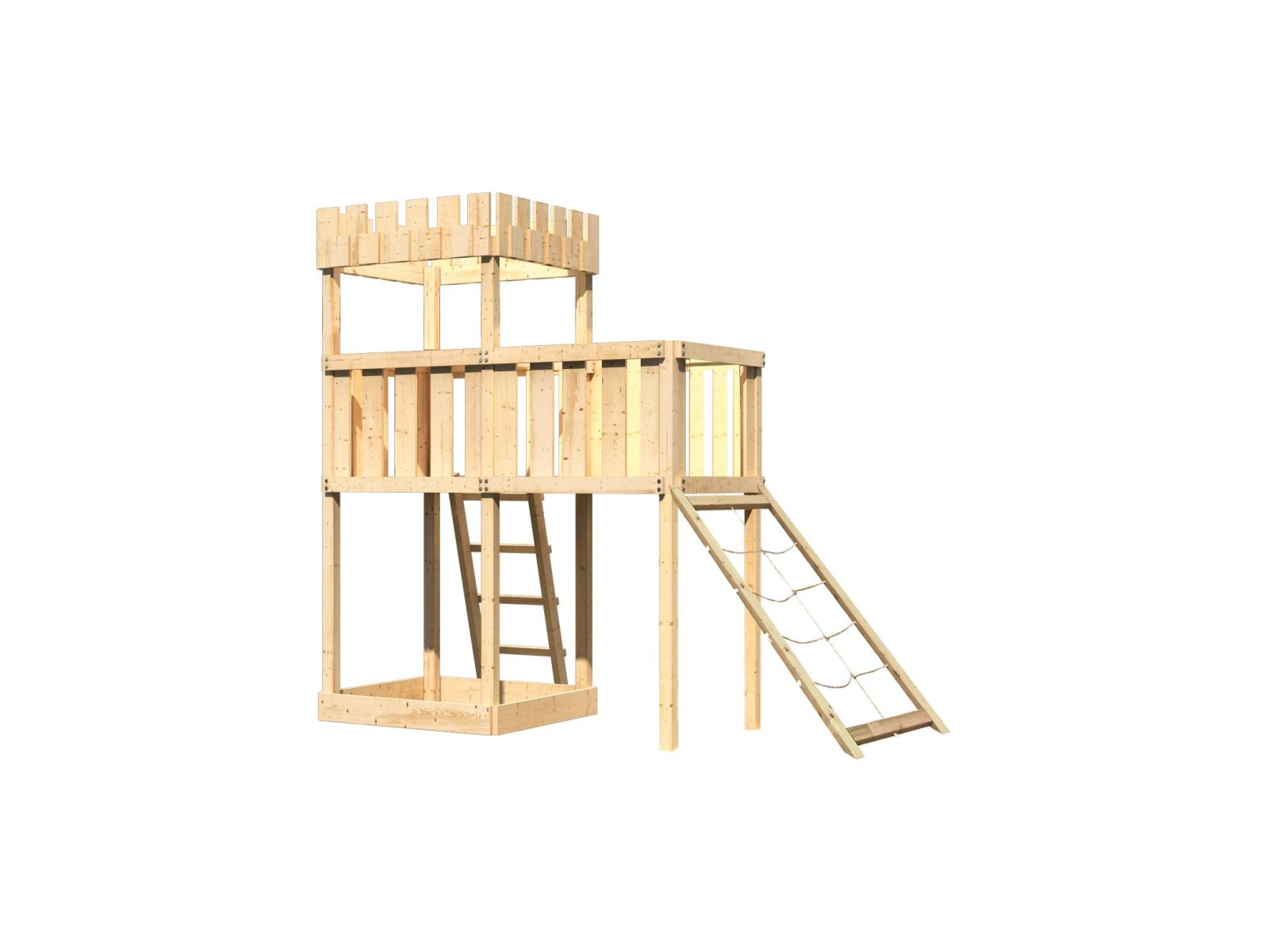 Karibu Ritterburg Löwenherz + Anbauplattform + Netzrampe