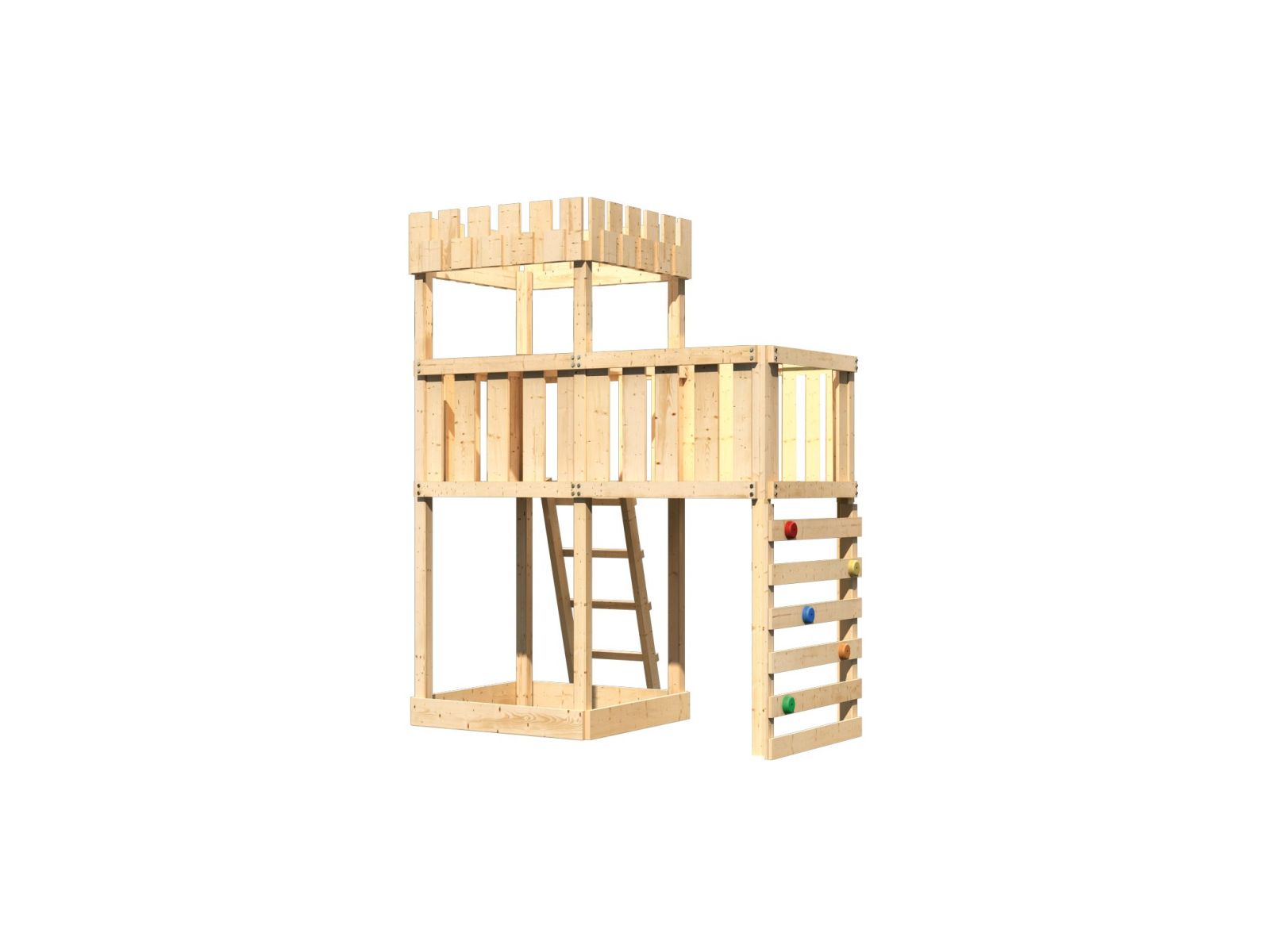 Karibu Ritterburg Löwenherz + Anbauplattform + Kletterwand
