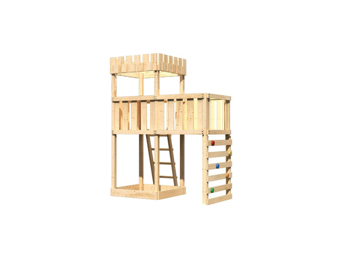 Karibu Ritterburg Löwenherz + Anbauplattform + Kletterwand