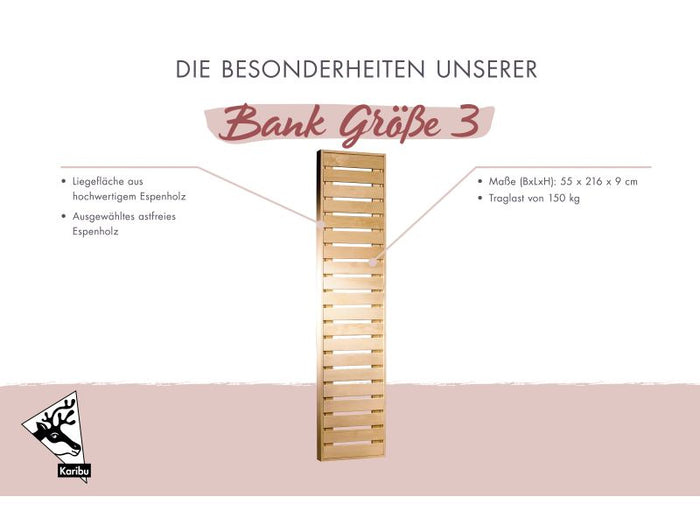 Karibu Sauna Bank Größe 3