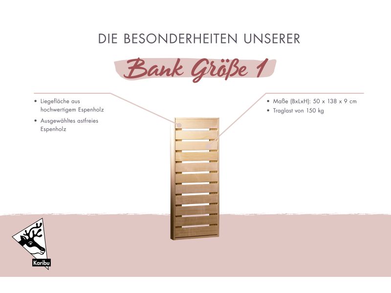 Karibu Sauna Bank Größe 1