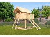 Karibu Stelzenhaus Fidel naturbelassen + Netzrampe