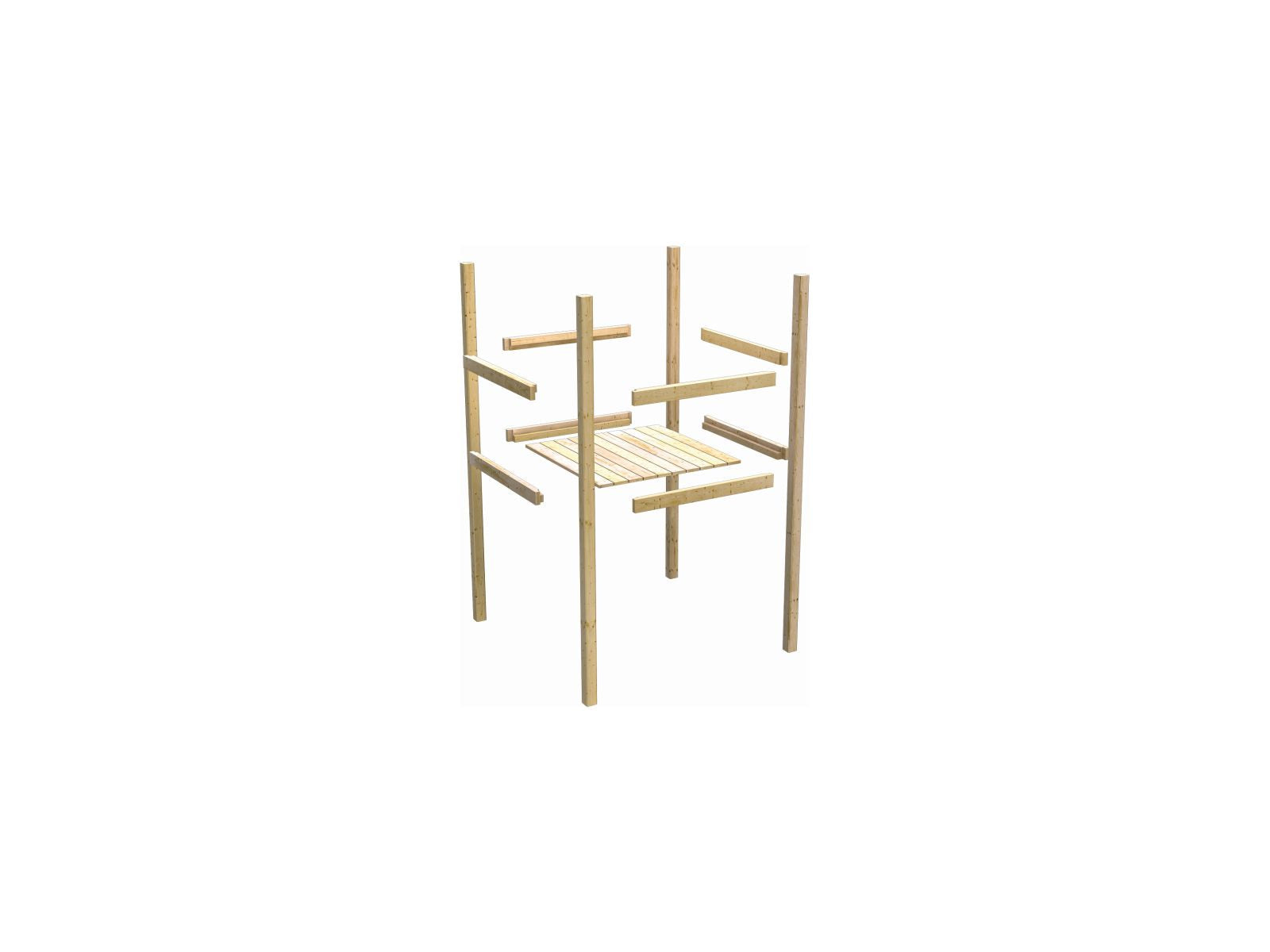 Karibu Stelzenhaus Fidel terragrau + Holzrampe