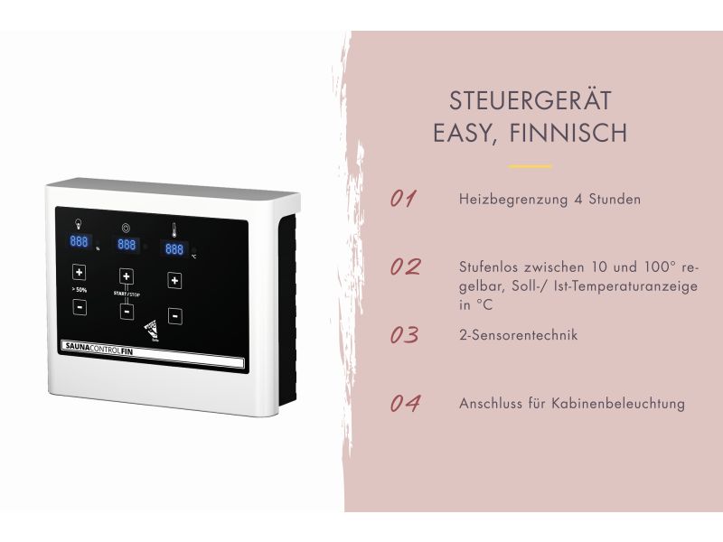 Karibu Saunaofen 9,0 kW externe Steuerung Easy und Steine