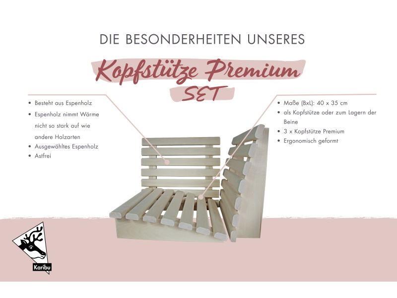 Karibu Kopfstütze Premium 3er Set