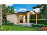 Karibu Gartenhaus Theres 3 natur- 1 Dachbausbauelement