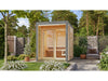 Karibu Hybrid Saunahaus Ares 1, naturbelassen/graualuminium -ohne Ofen-