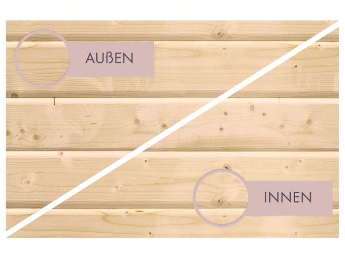 Karibu Hybrid Saunahaus Ares 1, naturbelassen/graualuminium -ohne Ofen-