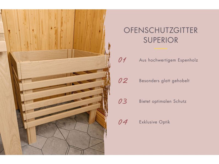Karibu Sauna Yuma, inkl. 9 kW Ofen integr. Steuerung, mit Klarglas Ganzglastür