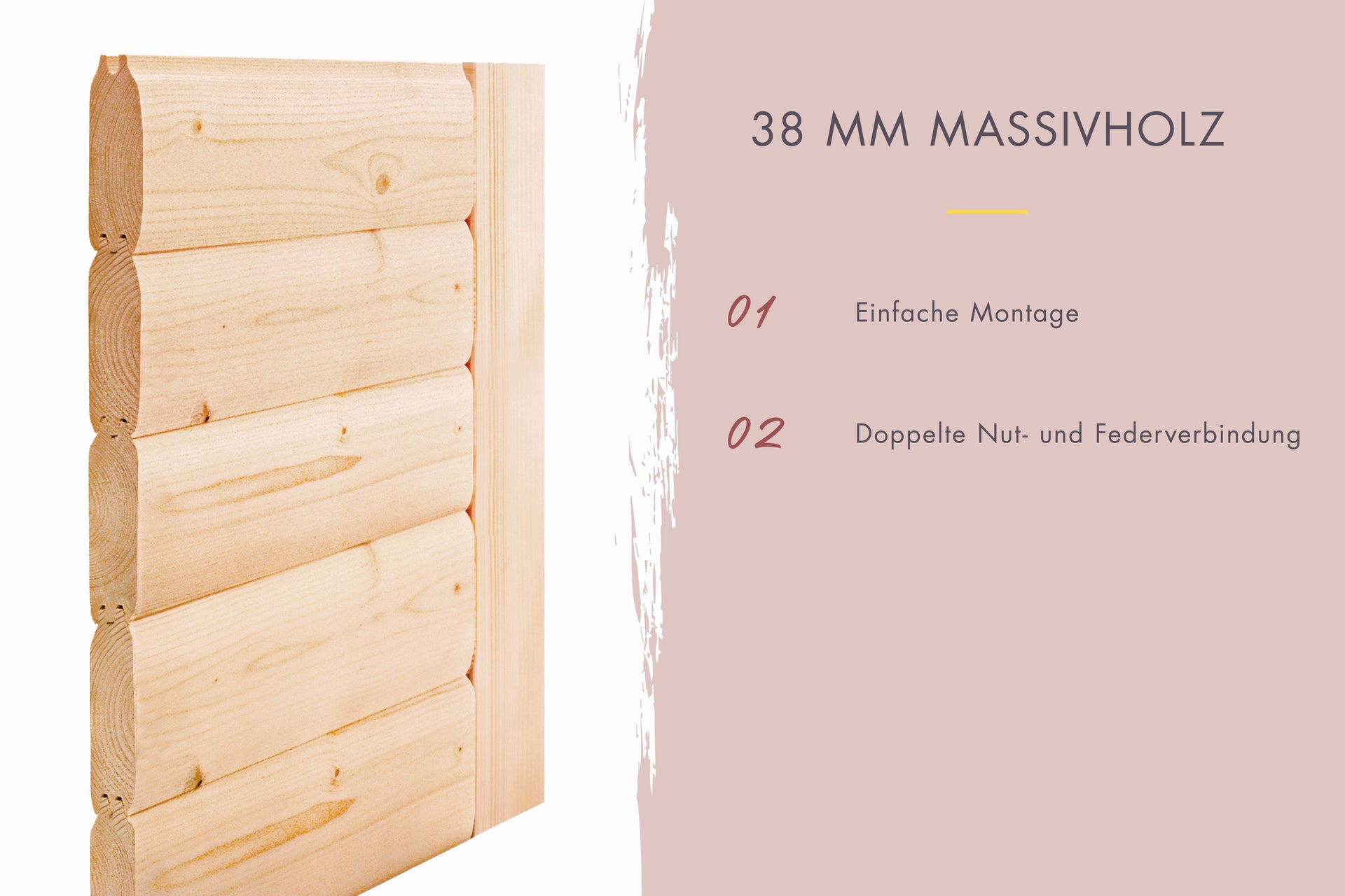 Karibu Sauna Yuma 38 mm, inkl. 9 kW Ofen integr. Steuerung