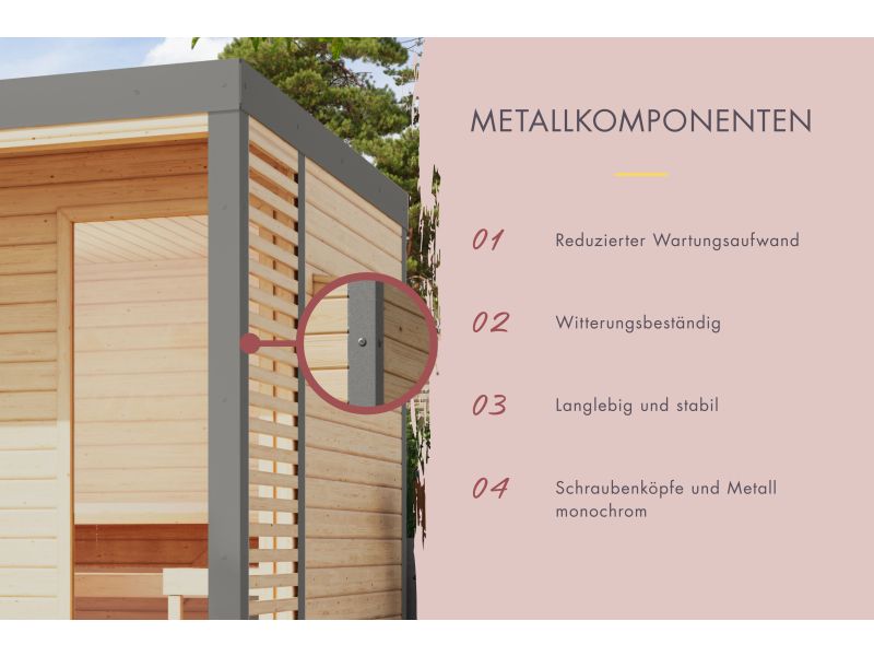Karibu Hybrid Saunahaus Ares 2, anthrazit/graualuminium, inkl. 9 kW Ofen ext. Steuerung