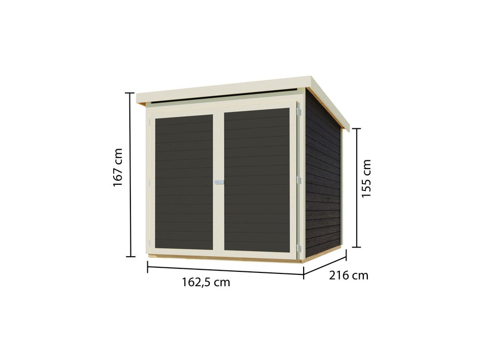 Karibu Fahrradgarage 3, terragrau 19 mm