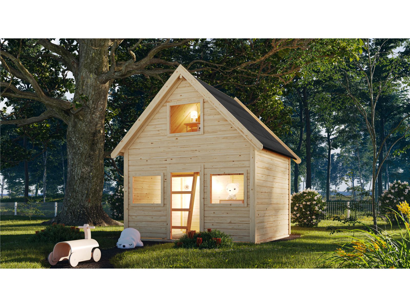 Karibu Spielhaus Kalle, naturbelassen