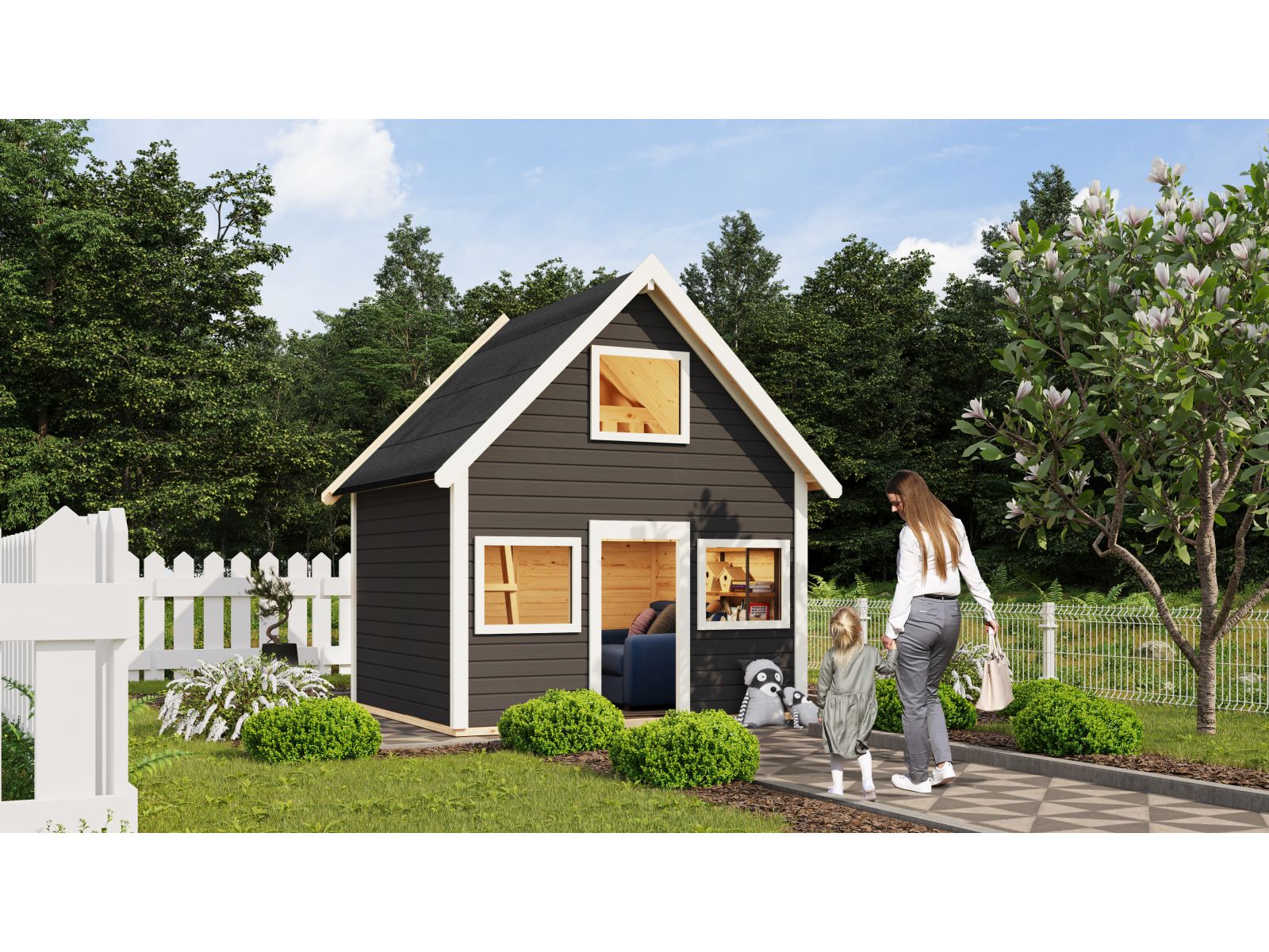 Karibu Spielhaus Kalle, terragrau