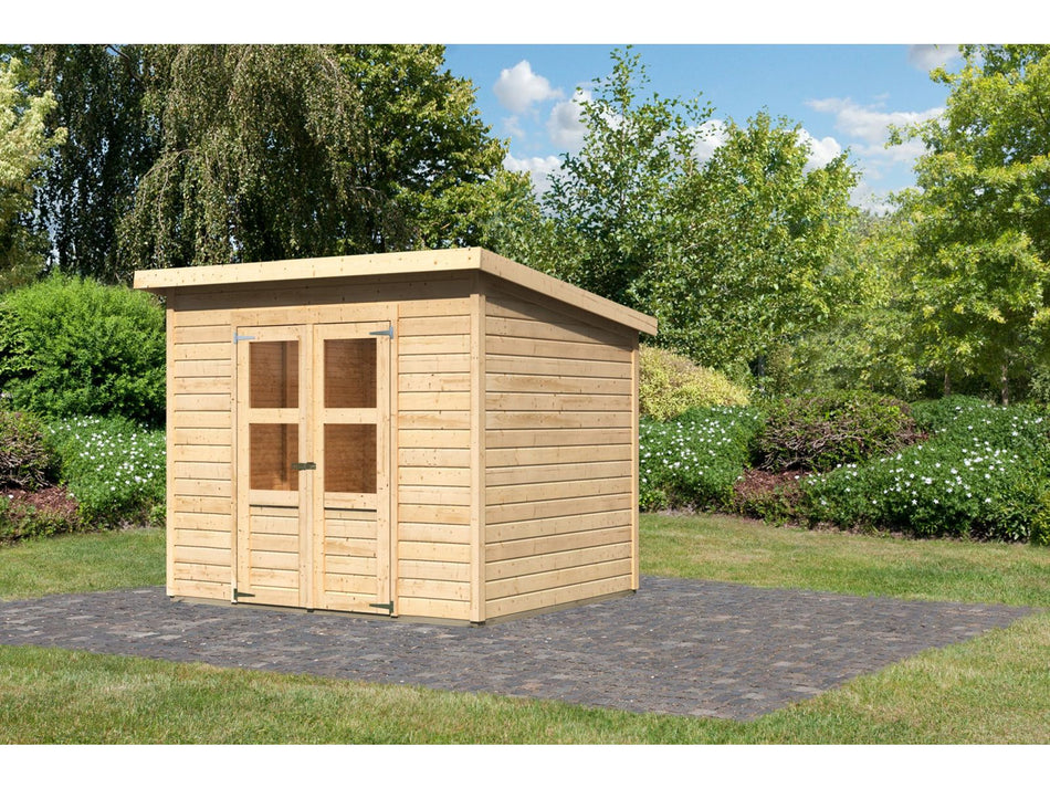 Karibu Gerätehaus Merseburg 5 natur 14 mm