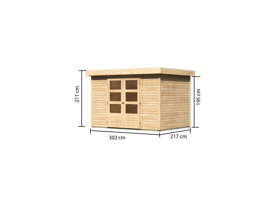 Karibu Gartenhaus Askola 4 natur 19 mm