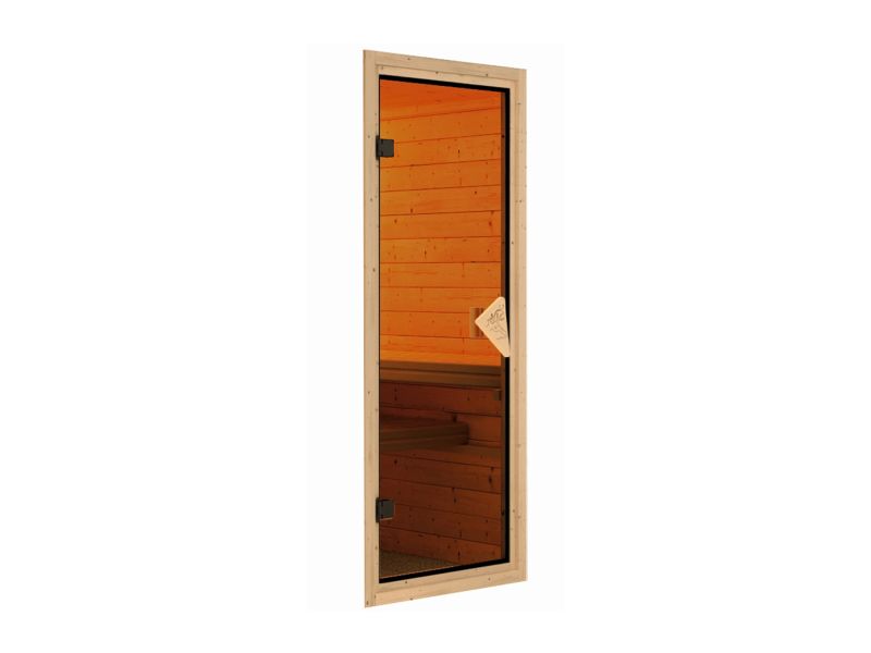 Karibu Saunatür Classic bronziert für 38 / 40 mm Wandstärke
