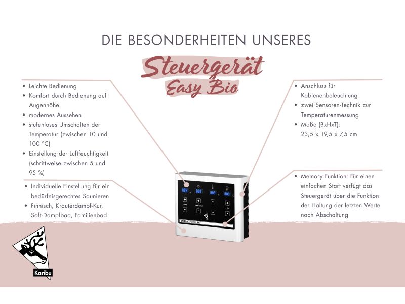 Karibu Steuerung Easy Bio  für Bio-Kombi Saunaöfen mit 9 kW