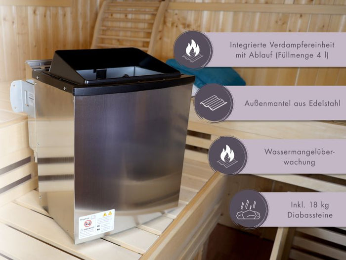 Gratis Karibu Bio-Kombiofen 9,0 kW externe Steuerung Easy und Steine im Wert von 879 EUR